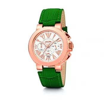 Folli Follie Reloj de mujer WF13R002SES 35mm oro rosa acero inoxidable piel beige