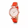 Folli Follie Reloj de mujer WF15R030SPW (32mm) acero inoxidable oro rosa cuero blanco