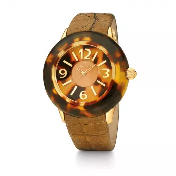Folli Follie Reloj mujer WF8G034SSB 45mm oro rosa acero inoxidable
