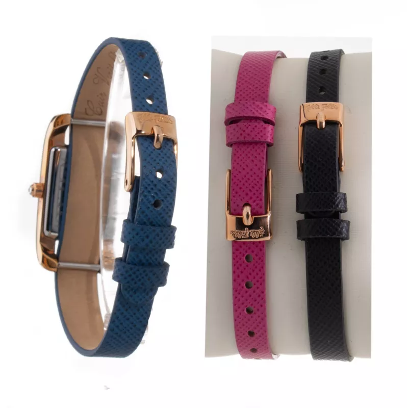 Folli Follie WF13B064SPWA reloj analógico de cuarzo para mujer - correa de piel blanca, caja de oro rosa de 34mm