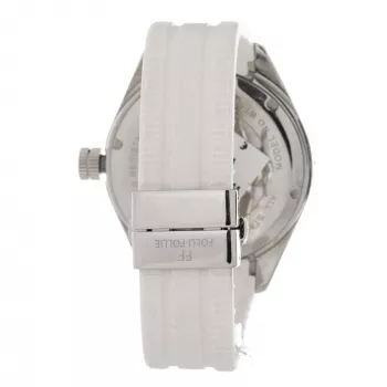 FOLLI FOLLIE reloj de mujer WF0T027ZDP 45mm acero inoxidable cuarzo esfera blanca piel negra