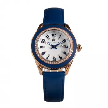 FOLLI FOLLIE Reloj para mujer WF1B032SSU 36mm Acero inoxidable Cuarzo Analógico Esfera blanca Pulsera plateada