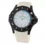 Folli Follie Reloj de mujer de cuarzo analógico WT13P001ZPW 45mm acero inoxidable blanco piel