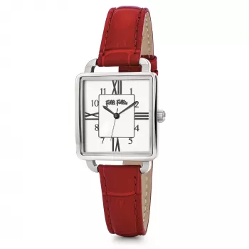Reloj de mujer FOLLI FOLLIE WF19T005SPW 32mm acero inoxidable cuarzo analógico esfera blanca malla plateada
