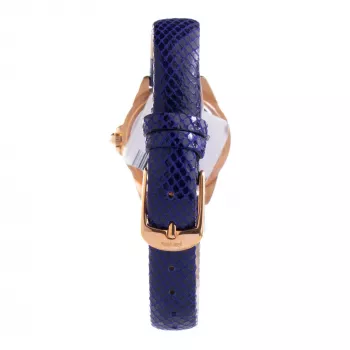 Folli Follie Reloj de mujer WF1B006STA 36 mm acero inoxidable cuarzo analógico esfera plateada correa de piel negra
