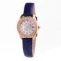 Folli Follie Reloj de mujer WF1B006STA 36 mm acero inoxidable cuarzo analógico esfera plateada correa de piel negra