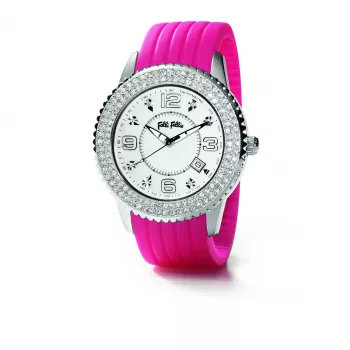 Folli Follie Reloj mujer WF5T045ZTR 38mm oro rosa acero inoxidable piel roja