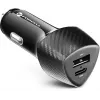 Forcell Carbon CC50-1A1C Cargador de coche 38W USB-C PD 3.0 + USB-A QC 3.0 Negro