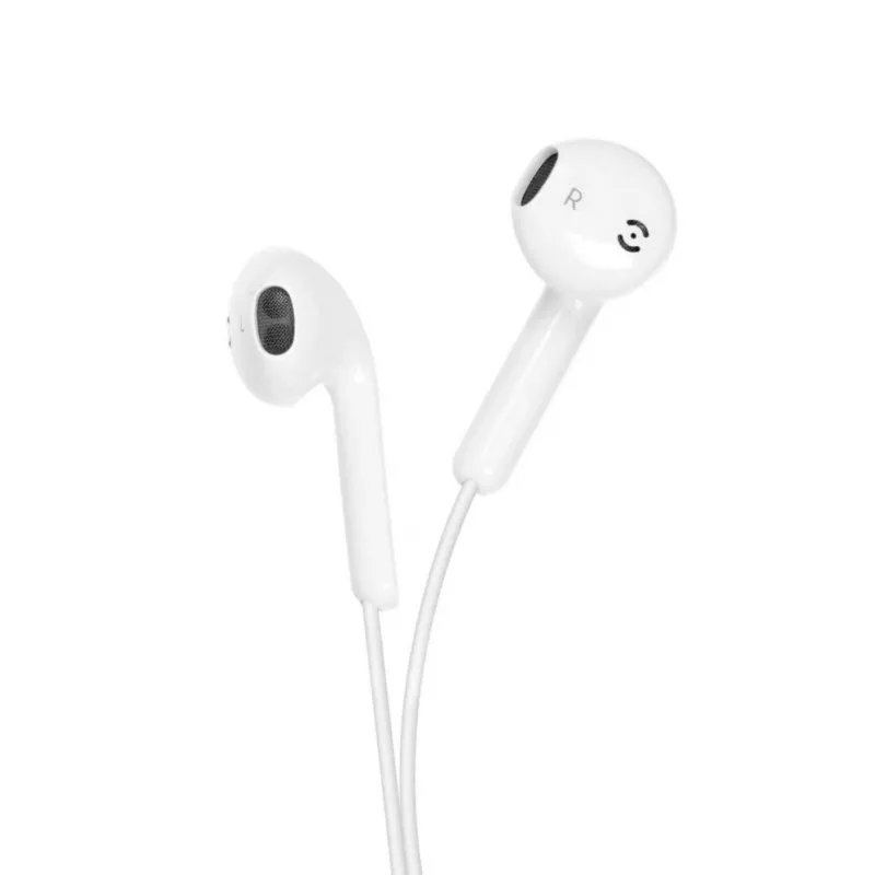Forcell F-Audio HR-ME25 auriculares in-ear Lightning con micrófono y mando, blanco