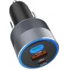 Forcell F-Energy 65 cargador de coche 65W, 2x USB-C (PD 3.0) y 1x USB-A (QC 4.0), gris