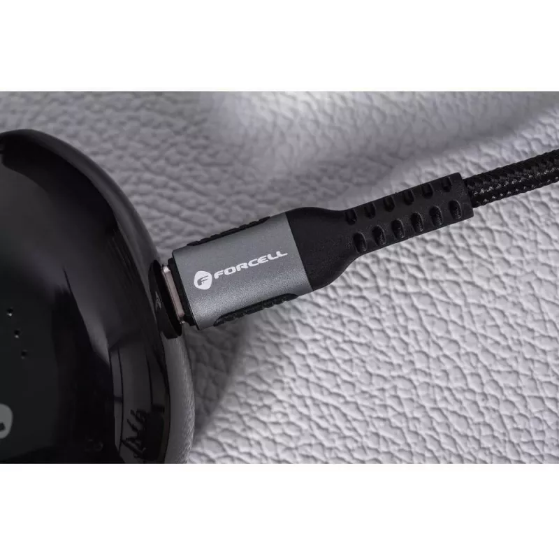 Forcell F-Energy Cafule cable USB-C a USB-C 2 m 240 W PD 5A QC 4.0 trenzado negro