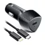 Forcell F-Energy Carbon cargador de coche USB-C QC3.0 PD 20W con cable USB-C a Lightning CC50-1C negro