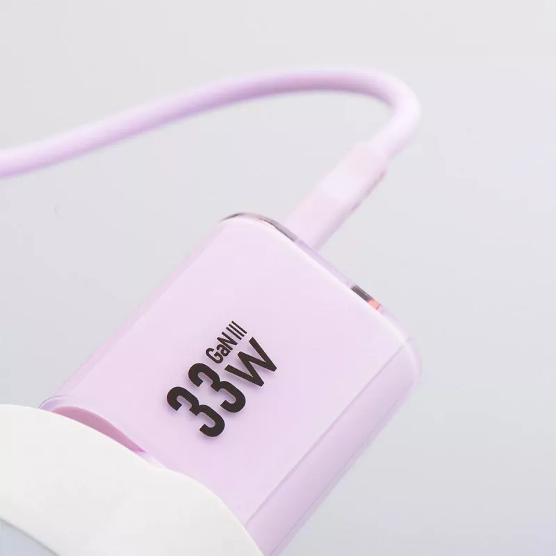 Cargador de pared Forcell F-Energy GaN III VT-41 33W 1x USB-C 1x USB-A PD 3.0 QC 4.0 morado