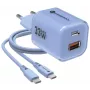 Forcell F-Energy GaN III VT-41 Cargador de pared USB-C y USB-A 33W, PD 3.0, QC 4.0, azul