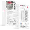 Forcell F-Energy VT-PS03 Regleta inteligente, 3x tomas Schuko, USB-C PD 30W, 3x USB-A QC 3.0, Wi-Fi, control por app Tuya, 2500W/10A