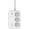 Forcell F-Energy VT-PS03 Regleta inteligente, 3x tomas Schuko, USB-C PD 30W, 3x USB-A QC 3.0, Wi-Fi, control por app Tuya, 2500W/10A
