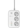 Forcell F-Energy VT-PS03 Regleta inteligente, 3x tomas Schuko, USB-C PD 30W, 3x USB-A QC 3.0, Wi-Fi, control por app Tuya, 2500W/10A