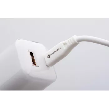 Forcell VT-41 Cargador de pared GaN III 33W con 1x USB-C PD 3.0 y 1x USB-A QC 4.0 (blanco)