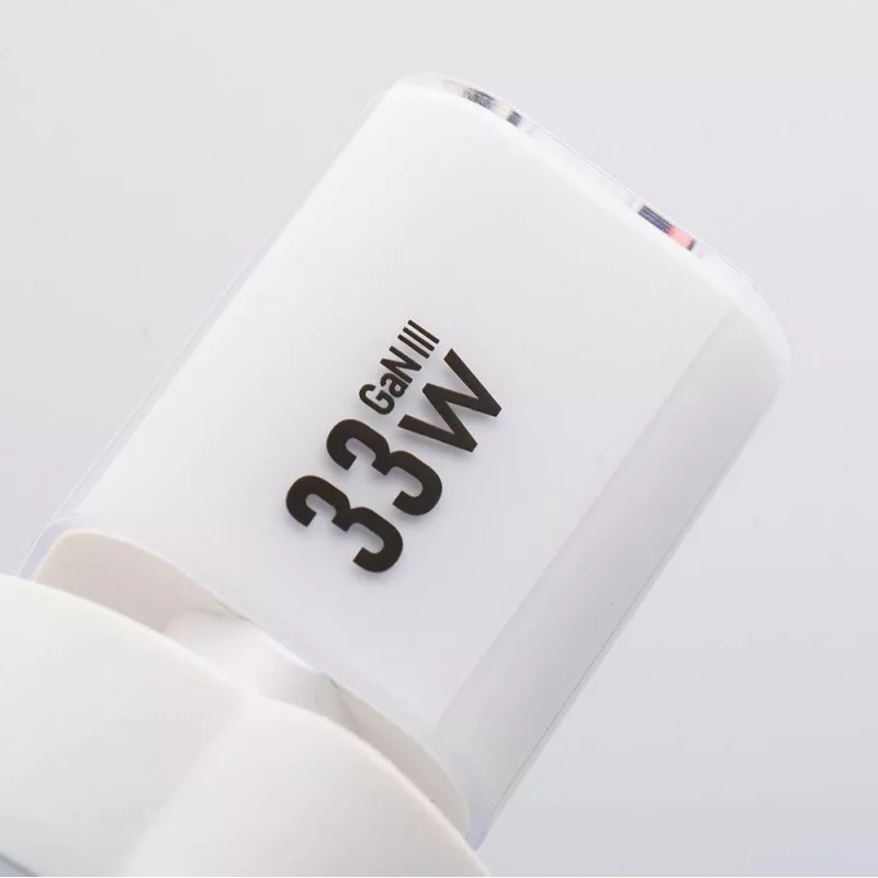 Forcell VT-41 Cargador de pared GaN III 33W con 1x USB-C PD 3.0 y 1x USB-A QC 4.0 (blanco)