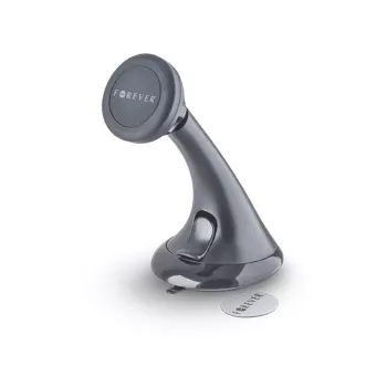 FOREVER Soporte universal para móvil en el coche MH-100 con ventosa, giro 360°, brazo telescópico, compatible con smartphones de 50-90mm, negro