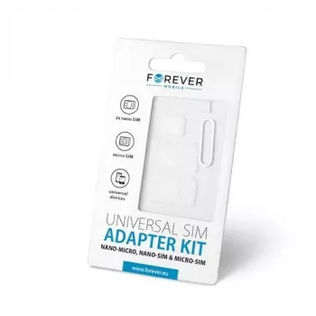 Forever Set adaptador de tarjetas SIM universal NANO SIM/Micro, Micro SIM a NANO/SIM (3en1) con herramienta de extracción