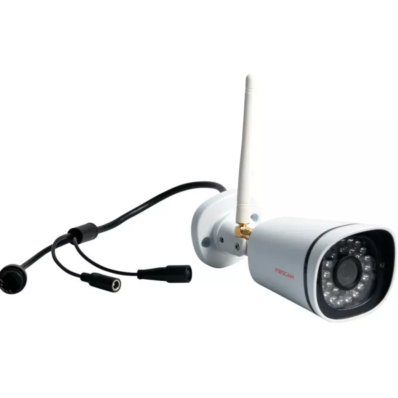 FOSCAM FN7108W-B4-1T sistema de seguridad NVR inalámbrico de 8 canales con 4x cámaras bullet FI9910W 1080P, disco duro de 1TB, blanco