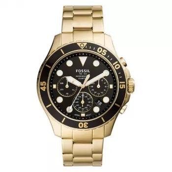 Fossil FS5727 Reloj cronógrafo de cuarzo hombre 46mm esfera negra piel negra