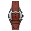 Fossil FS5799 Reloj de cuarzo minimalista para hombre 44 mm Piel negra
