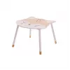 FOX174318 mesa de centro rectangular blanca con estante inferior, tablero de MDF lacado, salón moderno