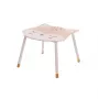 FOX174318 mesa de centro rectangular blanca con estante inferior, tablero de MDF lacado, salón moderno