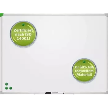 Franken u-act!line Pizarra blanca magnética 400 x 300 mm, acero lacado, marco de aluminio anodizado plateado, montaje en pared, incluye bandeja para rotuladores SC913040