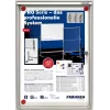 FRANKEN X-tra!Line Corcho blanco de interior con cierre 1 x DIN A4, superficie magnética borrable en seco, marco de aluminio anodizado plateado (FSA1)