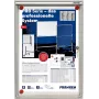 FRANKEN X-tra!Line Corcho blanco de interior con cierre 1 x DIN A4, superficie magnética borrable en seco, marco de aluminio anodizado plateado (FSA1)