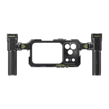 Freewell Genius Rig soporte para teléfono para iPhone 17 Pro Max - jaula de aleación de aluminio negra con dos asas