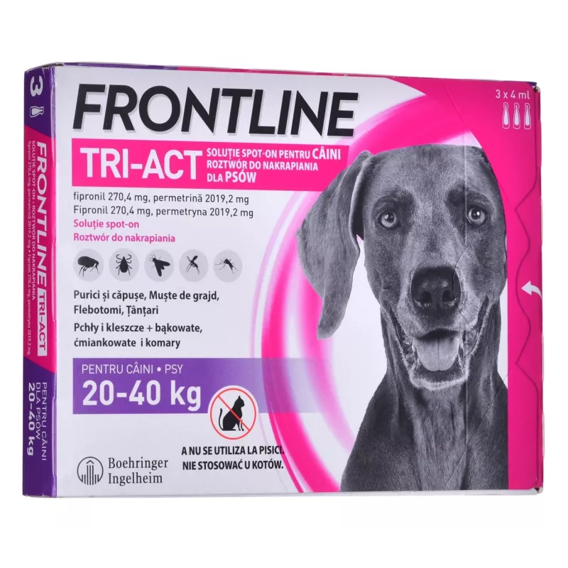 FRONTLINE Tri-act L 20-40 kg - pipeta antiparasitaria para perros - 3 x 4 ml