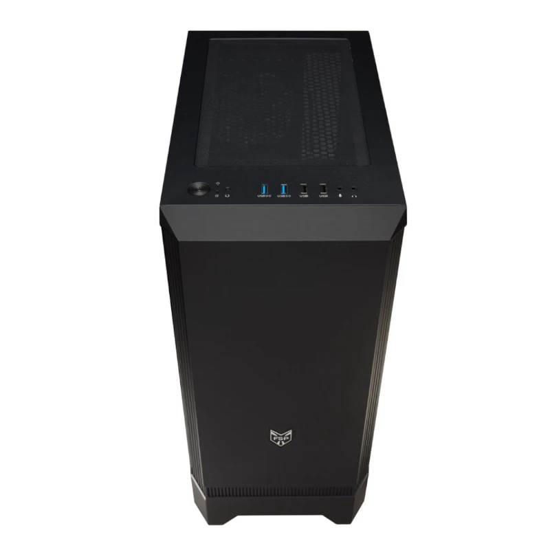 FSP CMT260 caja gaming ATX mid-tower - cristal templado, negra