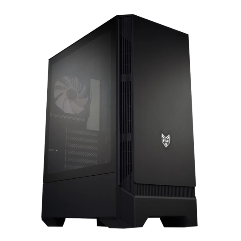 FSP CMT260 caja gaming ATX mid-tower - cristal templado, negra