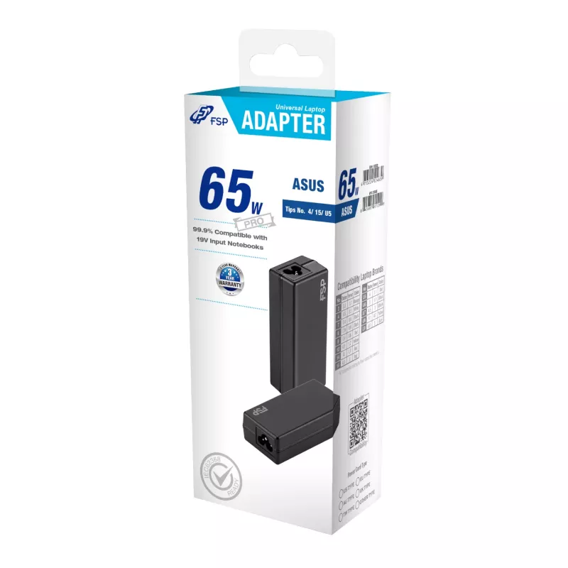 FSP PRO Adaptador universal para portátil 65W – Asus
