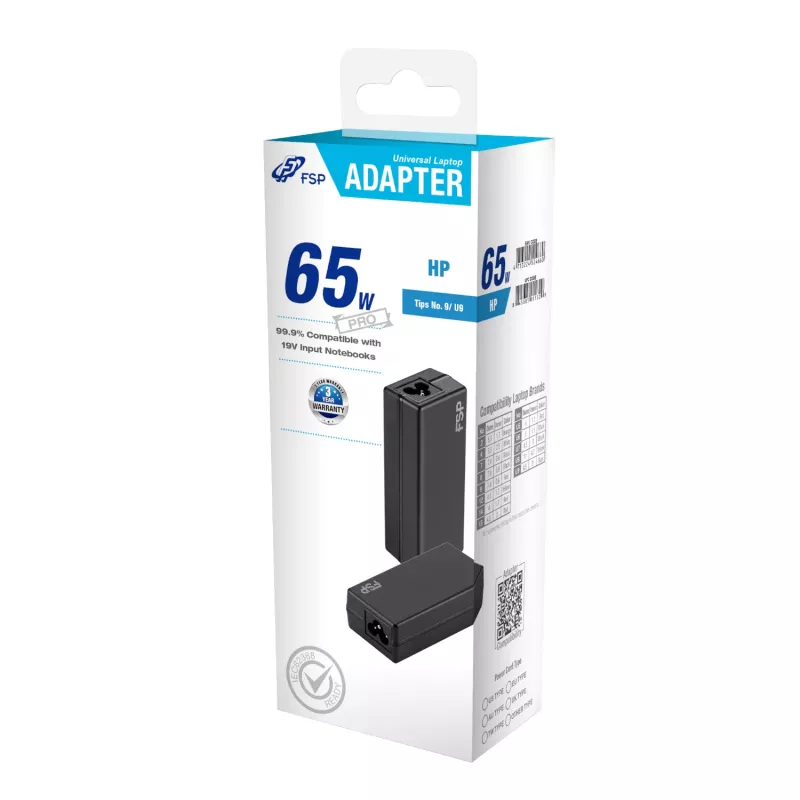 FSP PRO adaptador universal para portátil 65W – HP