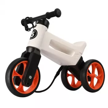 FUNNY WHEELS Rider Super correpasillos y triciclo convertible 2 en 1, blanco/naranja