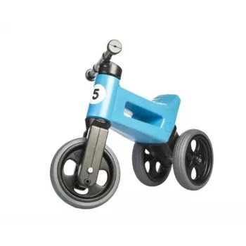 FUNNY WHEELS Rider Super Sportinis bicicleta de equilibrio, azul metalizado, convertible 2 en 1 de 3 a 2 ruedas, asiento y manillar ajustables, de 18 meses a 3 años, carga máxima 25 kg
