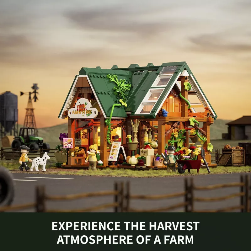 Funwhole Lumibricks Set de construcción Farm Store (2688 piezas) con iluminación LED