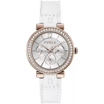 FURLA Arco Chain reloj de mujer de cuarzo 38mm acero inoxidable plateado brazalete de malla milanesa WW00011003L3