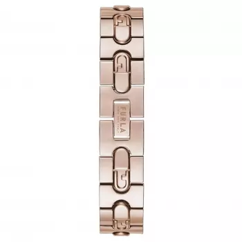 FURLA Arco Mini reloj de mujer de cuarzo WW00004008L3 30mm plateado esfera blanca correa de piel negra