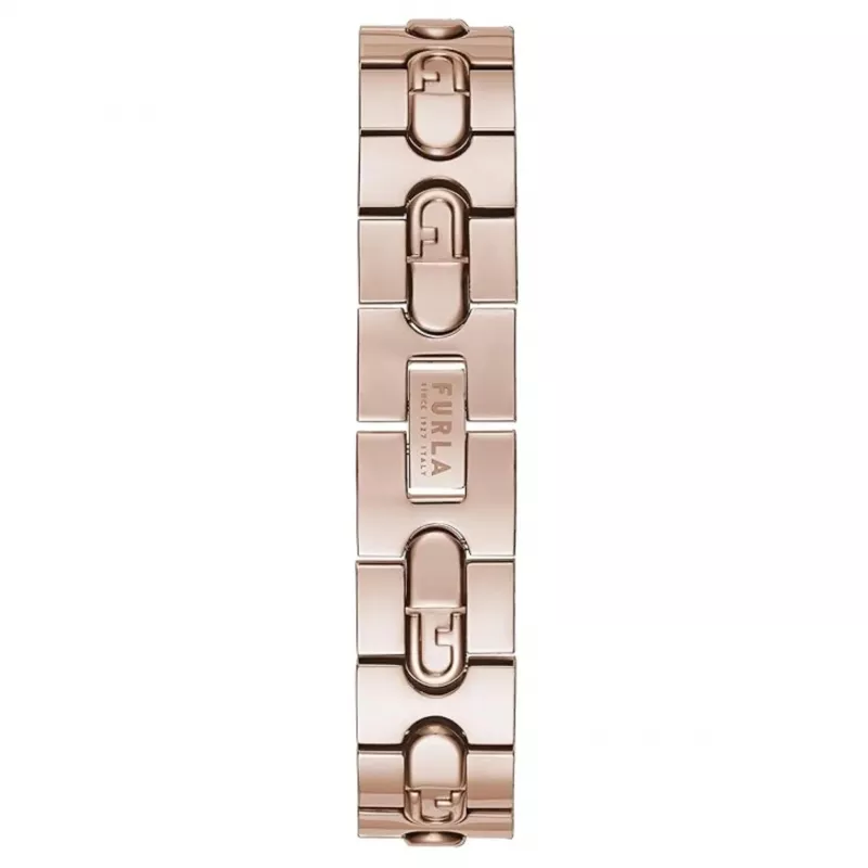 FURLA Arco Mini reloj de mujer de cuarzo WW00004008L3 30mm plateado esfera blanca correa de piel negra