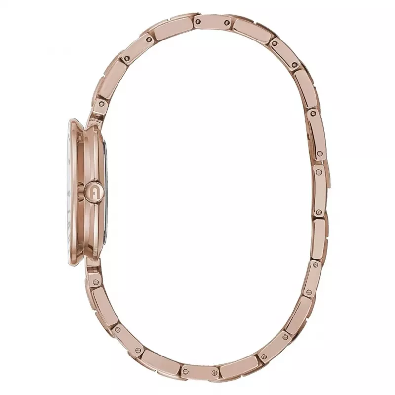FURLA Arco Mini reloj de mujer de cuarzo WW00004008L3 30mm plateado esfera blanca correa de piel negra