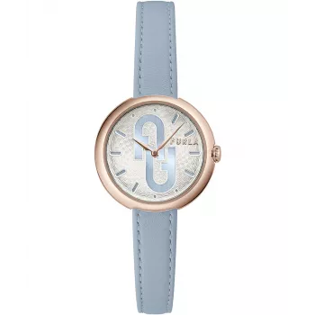 FURLA Giada reloj de mujer analógico de cuarzo 32mm esfera plateada correa de piel rosa WW00005005L3