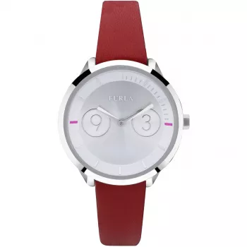 FURLA Giada reloj de mujer analógico de cuarzo R4251102507 31mm esfera plateada correa de piel negra