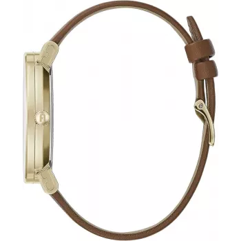 FURLA Giada Reloj de cuarzo para mujer WW00003002L2 38mm Esfera plateada Correa de piel azul