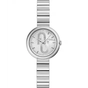 Reloj FURLA Logo mujer WW00005011L1 32mm caja de acero inoxidable tono oro rosa correa de piel rosa cuarzo analógico